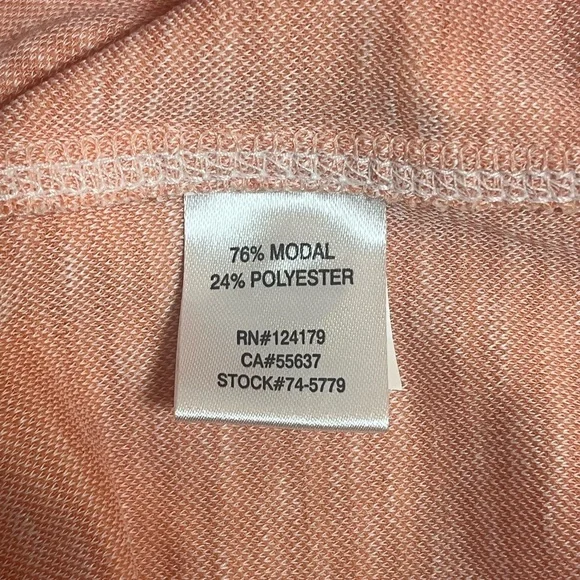 JOHNSTON & MURPHY Orange & White Striped Vintage Slub Polo Shirt Size Large - Picture 9 of 10